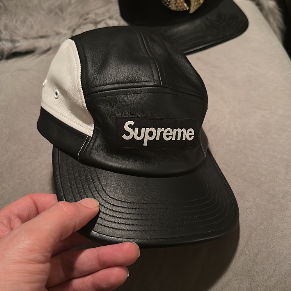 Supreme two tone leather hat